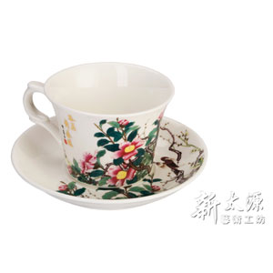 茶花舞春風咖啡杯盤組